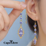 CapeGlow® Zanele – Purple Crystal Tassel Earrings Capeglow