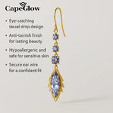 CapeGlow® Zanele – Purple Crystal Tassel Earrings Capeglow