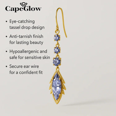 CapeGlow® Zanele – Purple Crystal Tassel Earrings Capeglow