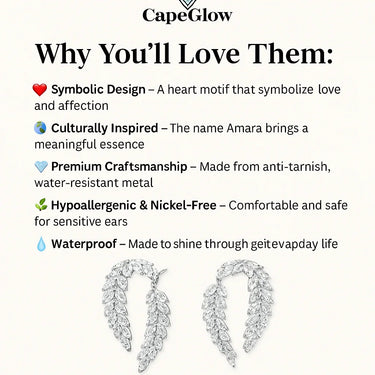 CapeGlow® Amara – Elegant Heart-Shaped Grace Earrings Capeglow