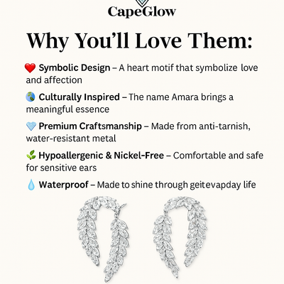 CapeGlow® Amara – Elegant Heart-Shaped Grace Earrings