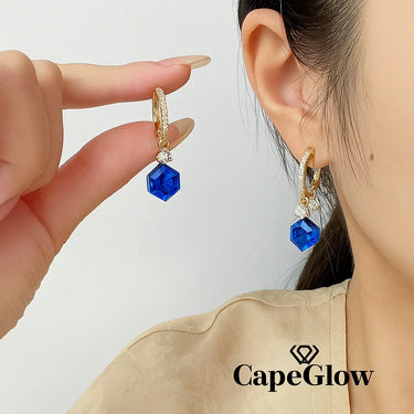 CapeGlow® Thando – Sapphire Illusion Charm Earrings💙 Capeglow
