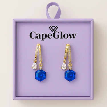 CapeGlow® Thando – Sapphire Illusion Charm Earrings💙 Capeglow
