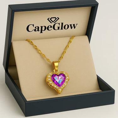 CapeGlow® Lindiwe – Golden Heart Pendant Necklace Capeglow