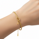 Personalized "Knot" Initial Bracelet - Elegant Adjustable Gold/Silver Stainless Steel Jewelry