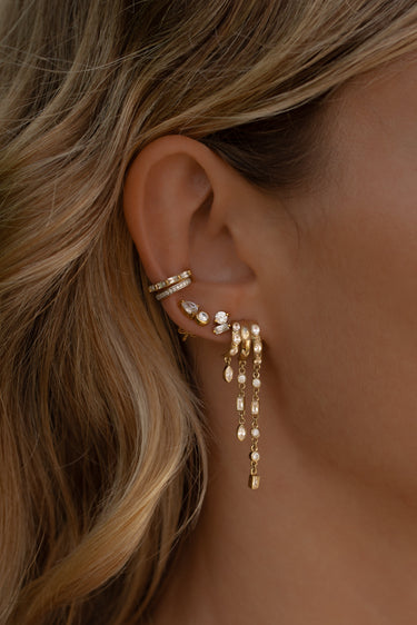 Kalani Stacked Triple Illusion Earrings - Bold Statement Gold Vermeil