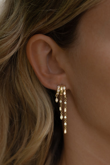 Kalani Stacked Triple Illusion Earrings - Bold Statement Gold Vermeil