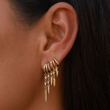Elegant Rio Stacked Triple Hoop Illusion Earrings in 14k Gold Vermeil & Sterling Silver