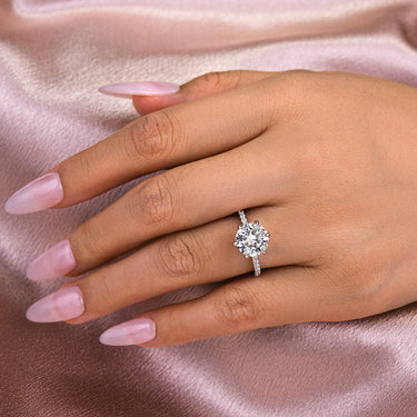 Louily 3.0 Carat Moissanite 6 Prong Round Cut Engagement Ring
