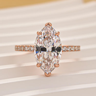 4.0Ct Marquise Cut Half Eternity Engagement Ring In Sterling Silver