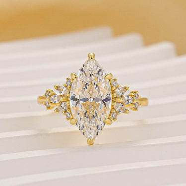 Vintage 3.0Ct Marquise Cut Engagement Ring Travel Ring In Sterling Silver