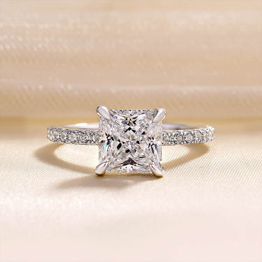 2 Ct Louily Sparkle Square Princess Cut Engagement Ring For Women In Sterling Silver