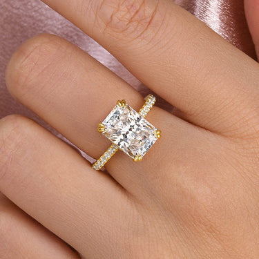 Louily Elegant 4.5Ct Radiant Cut Engagement Ring Promise Ring For Her
