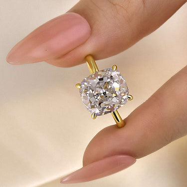 Louily Precious 6.0 CT Cushion Cut Engagement Ring In Sterling Silver