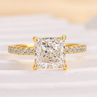 2 Ct Louily Sparkle Square Princess Cut Engagement Ring For Women In Sterling Silver