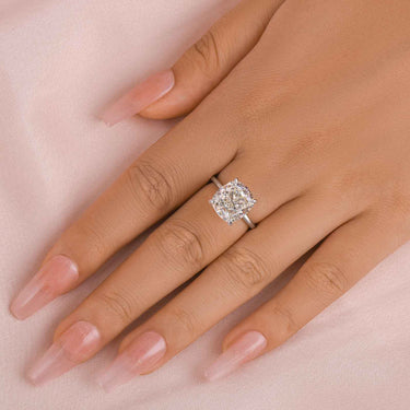 Louily Precious 6.0 CT Cushion Cut Engagement Ring In Sterling Silver