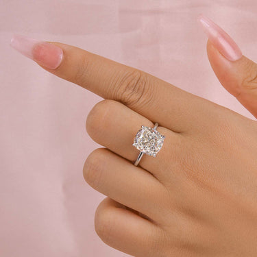 Louily Precious 6.0 CT Cushion Cut Engagement Ring In Sterling Silver