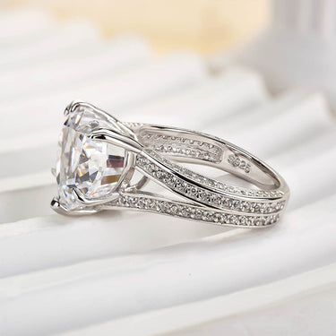 Louily Exquisite 5.0 Carat Heart Cut Engagement Ring In Sterling Silver