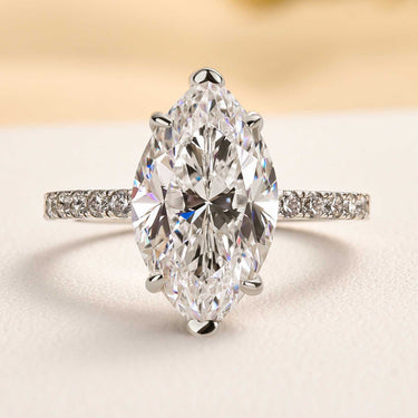 4.0Ct Marquise Cut Half Eternity Engagement Ring In Sterling Silver