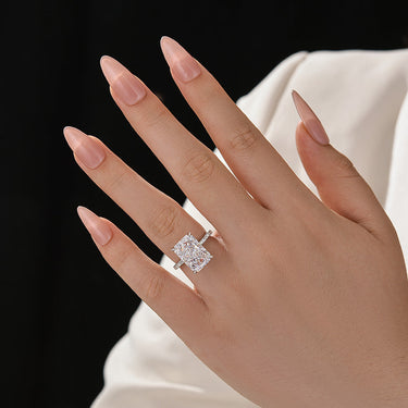 7.0Ct Simulated Diamond Radiant Cut Engagement Ring Promise Rings In Sterling Silver