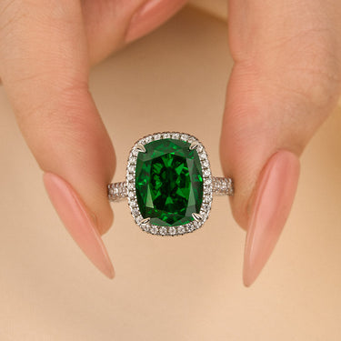 Louily Gorgeous Halo Cushion Cut Paraiba Tourmaline Engagement Ring In Sterling Silver