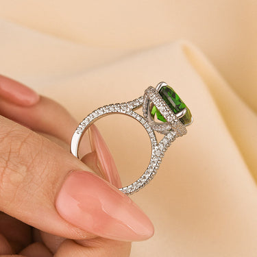 Louily Gorgeous Halo Cushion Cut Paraiba Tourmaline Engagement Ring In Sterling Silver