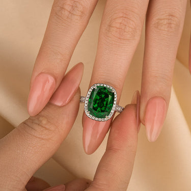 Louily Gorgeous Halo Cushion Cut Paraiba Tourmaline Engagement Ring In Sterling Silver