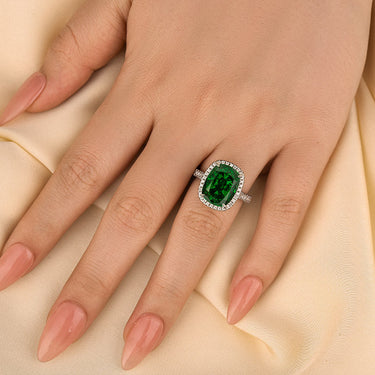 Louily Gorgeous Halo Cushion Cut Paraiba Tourmaline Engagement Ring In Sterling Silver