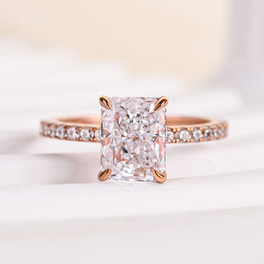 Louily Classic 2.0 CT Radiant Cut Engagement Ring In Sterling Silver