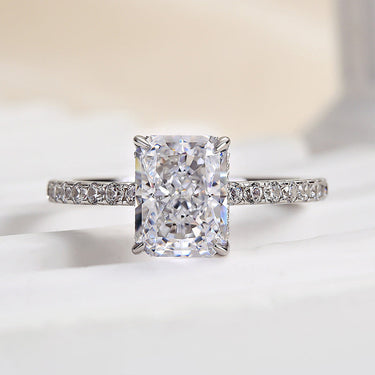 Louily Classic 2.0 CT Radiant Cut Engagement Ring In Sterling Silver