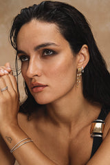 Kalani Stacked Triple Illusion Earrings - Bold Statement Gold Vermeil