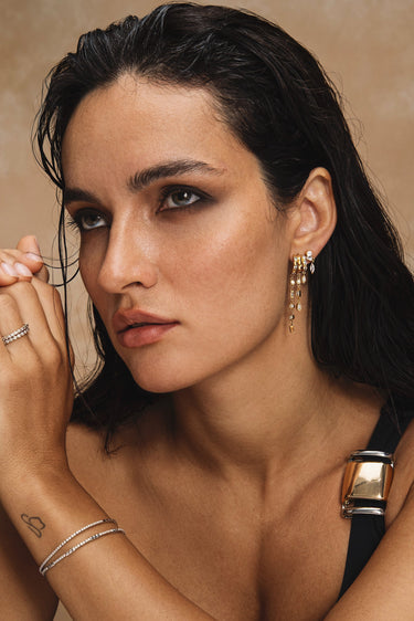 Kalani Stacked Triple Illusion Earrings - Bold Statement Gold Vermeil