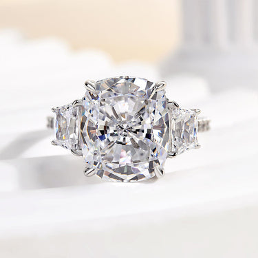Louily Luxury Cushion Cut 7 Ct Engagement Ring In Sterling Silver