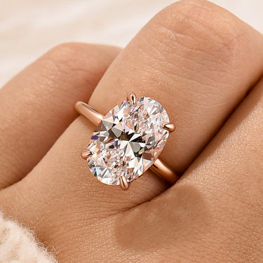 Louily Exclusive Oval Cut Engagement Ring In Sterling Silver