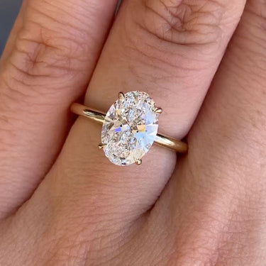 Louily Exclusive Oval Cut Engagement Ring In Sterling Silver