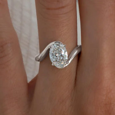 5.5Ct Oval Cut Unique Engagement Ring Travel Rings In Sterling Silver