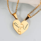 CapeGlow® Puzzle Of Love - Personalized Heart Puzzle Name Necklace CapeGlow