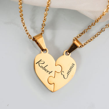 CapeGlow® Puzzle Of Love - Personalized Heart Puzzle Name Necklace CapeGlow