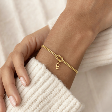 Personalized "Knot" Initial Bracelet - Elegant Adjustable Gold/Silver Stainless Steel Jewelry