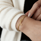 Personalized "Knot" Initial Bracelet - Elegant Adjustable Gold/Silver Stainless Steel Jewelry