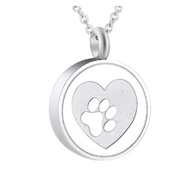 Always Near Paw-Heart Urn Pendant