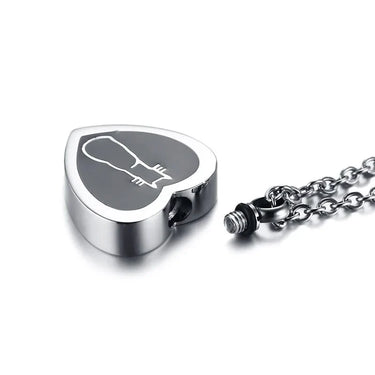 Cat Heart Keepsake Urn Necklace — Stainless Steel