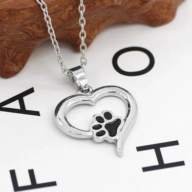 Lapful of Love — Enamel Paw Heart Pendant