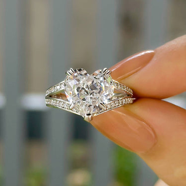 Louily Exquisite 5.0 Carat Heart Cut Engagement Ring In Sterling Silver