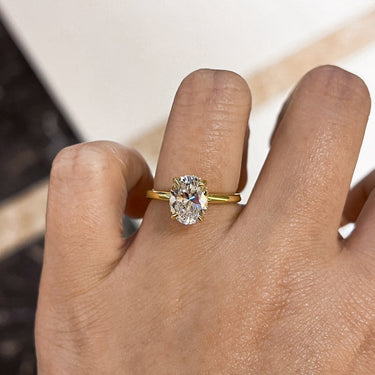 Louily Sparkle Oval Cut Engagement Ring In Sterling Silver