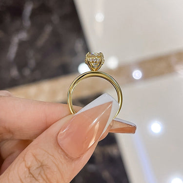 Louily Sparkle Oval Cut Engagement Ring In Sterling Silver