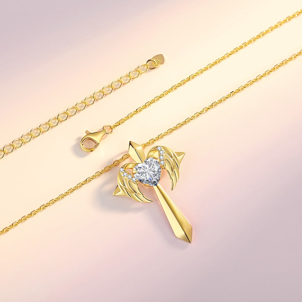 CapeGlow® Ziyanda – Angel Wings Cross Necklace Capeglow