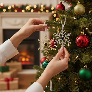 Sneeuwvlok Herinnerings Foto Kersthanger