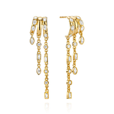 Kalani Stacked Triple Illusion Earrings - Bold Statement Gold Vermeil