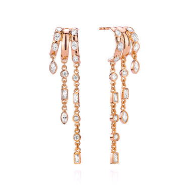 Kalani Stacked Triple Illusion Earrings - Bold Statement Gold Vermeil
